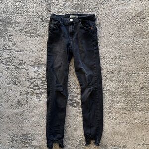 Zara Girls Black Ripped Jeans